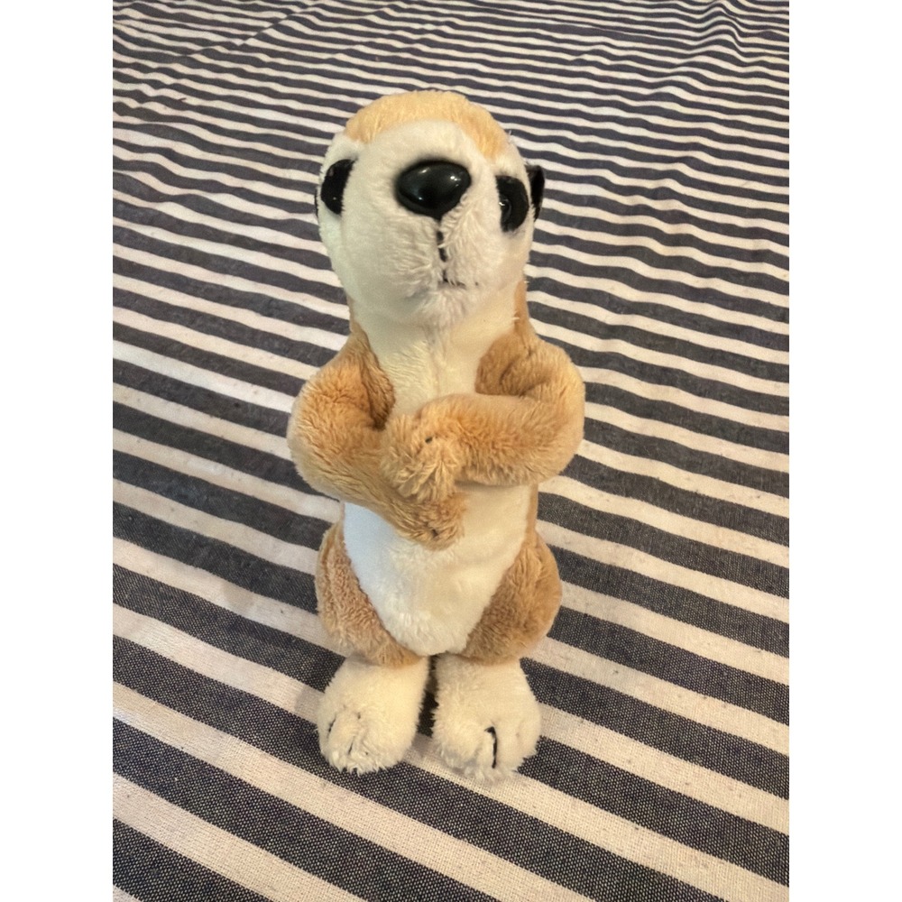 Wildlife Artists Inc Meerkat Plush Standing Stuffed Animal 2011 Tan Cream 1000